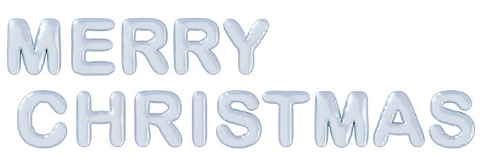 3D画像_風船_MERRY CHRISTMAS_シルバー