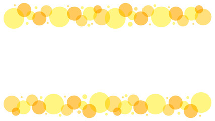 水玉　フレーム　シンプル　黄色　オレンジ　ベクター　上下