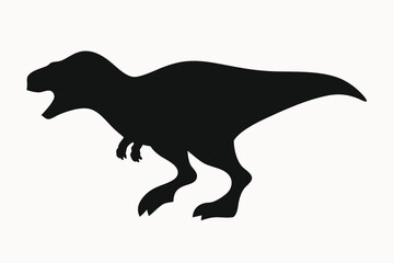 Fototapeta premium Powerful Tyrannosaurus Rex Silhouette Prehistoric Dinosaur Vector Illustration