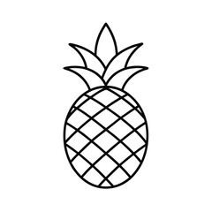 Fototapeta premium Flat Style Pineapple Bold Line Art Summer Clipart Vector