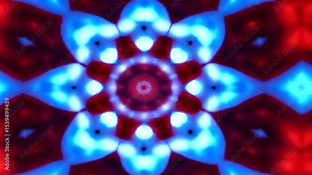 Aufkleber vibrant kaleidoscopic pattern featuring blue and red hues, creating a mesmerizing visual effect