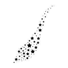 Shooting Star Trail Silhouette. Vector Illustration