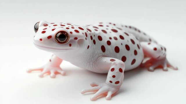 Stunning Image of a Leopard Gecko with Red Spots on a White Background