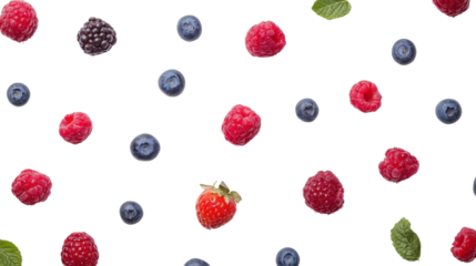 Fresh organic berries Transparent background, PNG