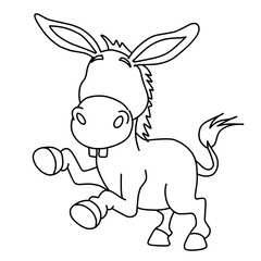 funny donkey outline standing with two feet