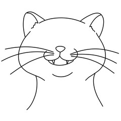 vector illustration of a happy cat smiling cat