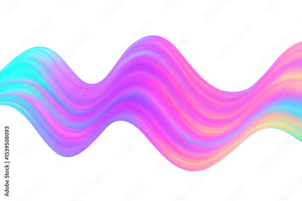 Aufkleber colorful wave undulating transparently, generating fluid dynamic motion with vivid chromatic energy