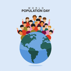 vector world population day banner template