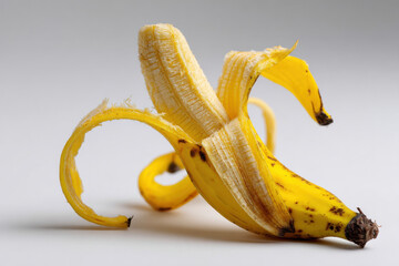 banana peel on white background