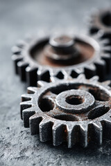 Studio shot of cog wheels