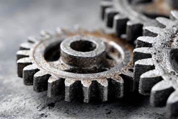 Studio shot of cog wheels