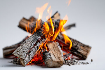 Bonfire against white background