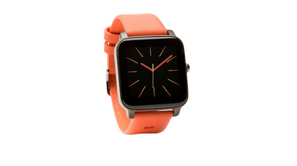 Smartwatch with Orange Strap, Orange Strap Smartwatch, Stylish Smartwatch with Orange Band, smart watch, Modern Digital Smartwatch Display, Square Dial Smartwatch for Everyday Wear, Trendy watch