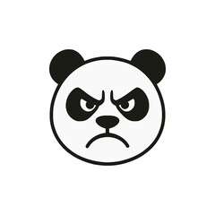angry panda wild animal logo vector illustration template design