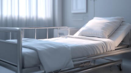 Empty hospital bed in a modern, bright room (1)