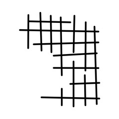 Hand Drawn Grid Shape Vector Illustration