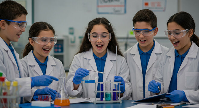 Young scientists explore exciting experiments teamwork and discovery in a vibrant lab