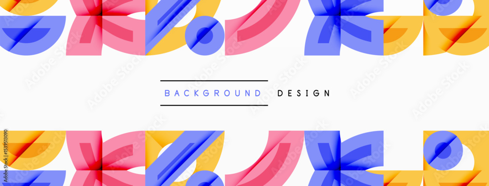 Poster Abstract floral patterns repeat. Bright colors dominate design. Minimalist style with text overlay present. Clean, modern aesthetic.