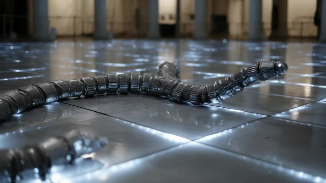 Robotic snake art piece