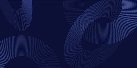 Abstract blue glowing geometric lines on dark blue background. Modern shiny blue circle lines pattern. Suit for cover  poster  banner simple modern good