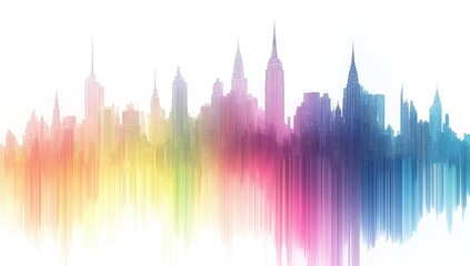 Obraz premium Colorful, abstract city skyline
