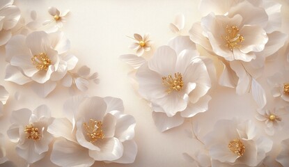 Creamy, 3D flowers in soft pastel
