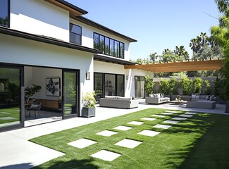 modern home with garden