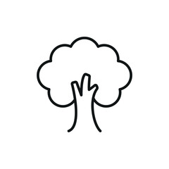 Minimal line tree icon for eco projects, nature apps, or environmental campaigns.