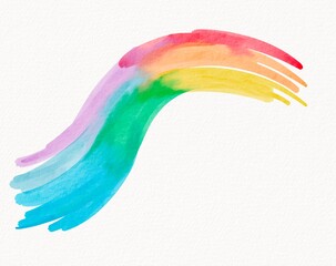 Wavy rainbow strokes with free-flowing watercolor brushwork, expressing freedom, creativity, and softness