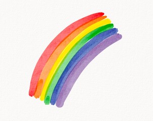 Minimal rainbow arc in soft watercolor style, hand-painted to convey warmth and simplicity with emotion