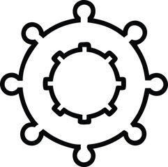 Naklejka premium Circular Connection Network, Teamwork, and Collaboration Icon