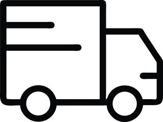 Delivery Truck Icon Simple Line Art Graphic for Transportation and Logistics