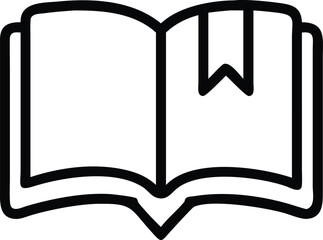 Open Book with Bookmark Icon, Symbol, Reading, Knowledge, Education