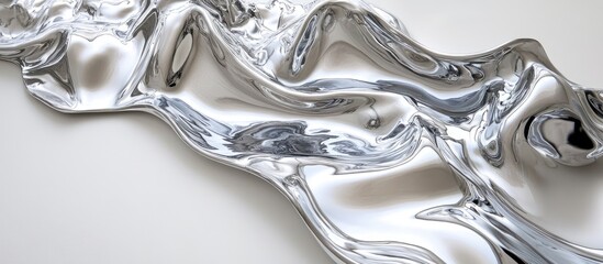 Abstract liquid metal flowing over a light background