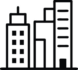 Modern Cityscape Tall Buildings and Urban Architecture Illustration