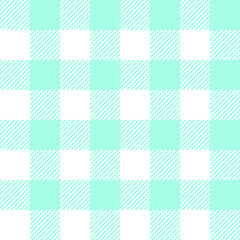Fabric pattern, green and white checkered pattern, gift wrapping paper , seamless pattern 