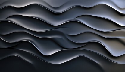 Obraz premium Abstract wavy, layered, metallic, dark background
