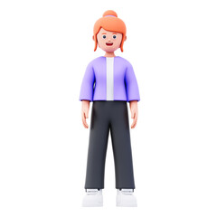 female character standing 3d illustration