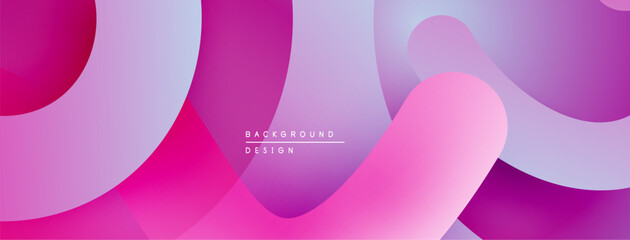 Abstract gradients, flowing shapes create modern background. Soft pinks, purples dominate composition. Minimalist design.