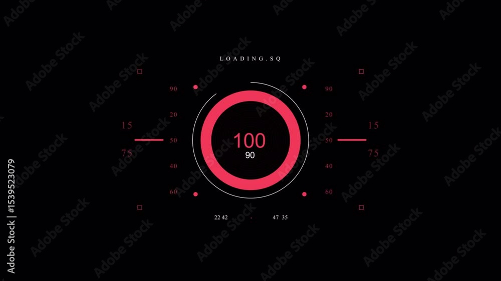 Aufkleber a sleek, modern, and glowing futuristic loading bar in circular hud format showing 100% completion.