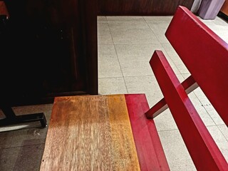 An empty wooden chair with no one sitting on it