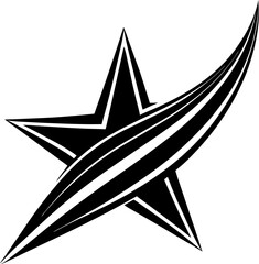 black star on white background