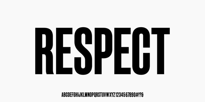 Modern Condensed Font. Alphabet Upper case and Number Ampersand Typography urban style condensed fonts for fashion, sport, technology, digital, music, movie, logo design, vector illustration