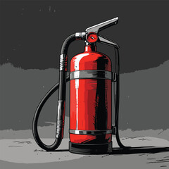 fire extinguisher vector art illustration