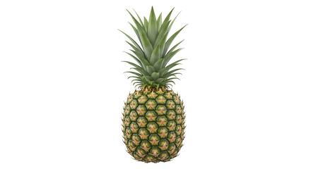 Obraz premium A visually striking image of a whole pineapple, showcasing its vibrant green leaves and textured