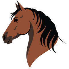 horse head flat vector emoji isolated on white background