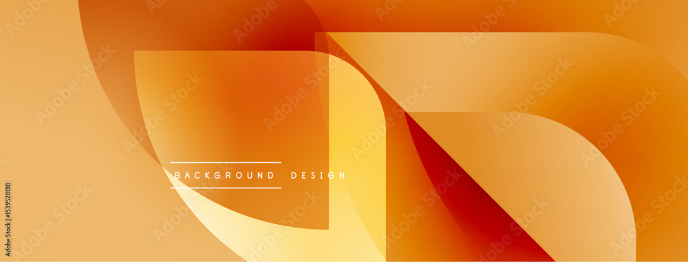 Poster Abstract orange layers create flowing design. Soft gradients, modern aesthetic, suitable for digital backgrounds or presentations.