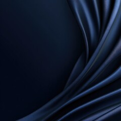Dark blue fabric gracefully drapes, creating soft folds and shadows, evoking luxury and elegance