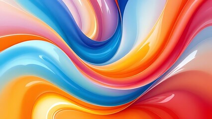 Abstract flowing gradients with glossy reflections and fractal edges, forming dynamic color harmonies as if dancing to music. Ideal for modern art, motion design, or digital backgrounds