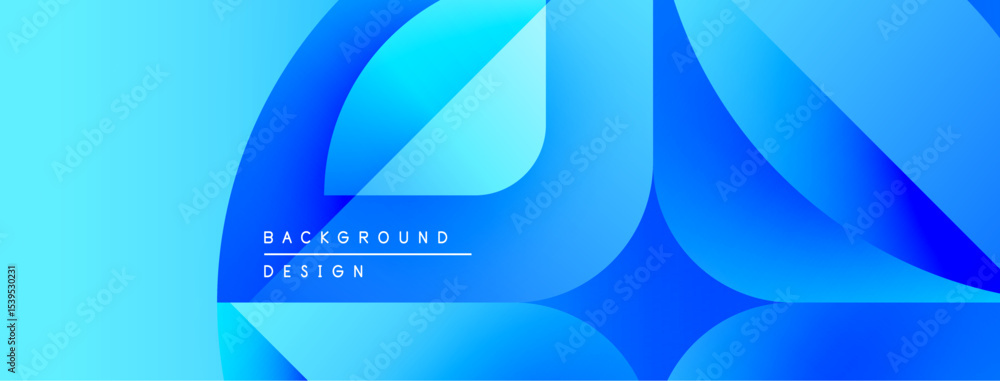 Aufkleber Abstract blue design. Smooth flowing shapes create dynamic background. Gradient colors suggest depth, modern aesthetic.